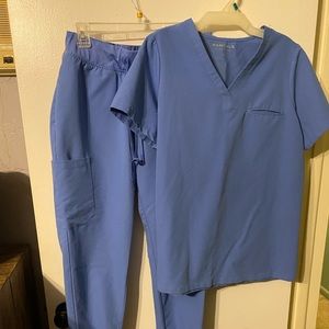 Top and jogger bottoms, Ceil Blue, Mandala Brand(similar to figs)